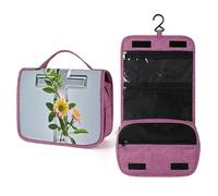 QMKFWT Flower Branches on The Cross Toiletry Bag Waterproof Makeup Bag with Hanging Hook Cosmetic Bags for Women Travel Essentials