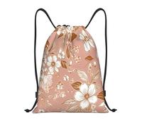 QMKFWT Flowers of Different Sizes Drawstring Backpack Sports Gym Sackpack Waterproof Swim Bag Men Women Draw String Bag, Black, M