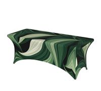 QMKFWT Flowing Leaves Decorative Tablecloth Protector for Wedding, Banquet & Parties6FT Spandex Rectangle Tablecloths, Stretch Washable Table Cloth Wrinkle Free Patio Table Cover