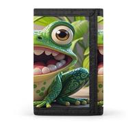 QMKFWT Frog with Mouth Open Cartoon Casual Wallet Credit Card Holder Premium Document Organizer Case for Men And Women