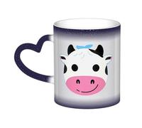 QMKFWT Funny Cow Coffee Mugs 11 Oz Heat Sensitive Starry Sky Color Changing Mugs, Ceramic Magic Cup with Handle Personalized Tea Cups Novelty Coffee Cup Gift for Women Men Blue