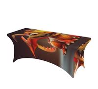 QMKFWT Funny Dragon Decorative Tablecloth Protector for Wedding, Banquet & Parties6FT Spandex Rectangle Tablecloths, Stretch Washable Table Cloth Wrinkle Free Patio Table Cover