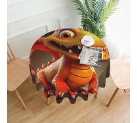 QMKFWT Funny Dragon Printed Round Tablecloth,Dust-Proof Wrinkle Resistant Table Cover Washable Polyester Table Cloth for Kitchen Dining Room Farmhouse Picnic Indoor Outdoor(Round 60 Inch)