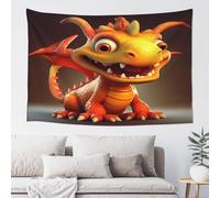 QMKFWT Funny Dragon Tapestry Aesthetic Wall Hanging Tapestries 60'' x 40'' Boho Tapestries Vertical Wall Art Decorative Funny Vintage Poster Flag Tapestry for Bedroom Living Room Decor