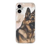 QMKFWT German Shepherd Dog Lovers Phone Case for Phone 17, TPU Anti-Yellowing Scratch Resistant, Slim Shockproof Cover with Precise Cutouts, Supports Wireless Charging Phone Case for Phone 17