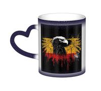QMKFWT Germany Flag Eagle Coffee Mugs 11 Oz Heat Sensitive Starry Sky Color Changing Mugs, Ceramic Magic Cup with Handle Personalized Tea Cups Novelty Coffee Cup Gift for Women Men Blue