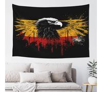 QMKFWT Germany Flag Eagle Tapestry Aesthetic Wall Hanging Tapestries 60'' x 40'' Boho Tapestries Vertical Wall Art Decorative Funny Vintage Poster Flag Tapestry for Bedroom Living Room Decor