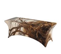 QMKFWT - giraffe in the shade decorative tablecloth for wedding banquet and party 6ft rectangular spandex tablecloths stretch table cloth washable wrinkle free patio tablecloth