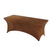 QMKFWT Golden Leather Texture Decorative Tablecloth Protector for Wedding, Banquet & Parties6FT Spandex Rectangle Tablecloths, Stretch Washable Table Cloth Wrinkle Free Patio Table Cover