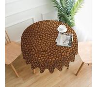QMKFWT Golden Leather Texture Printed Round Tablecloth,Dust-Proof Wrinkle Resistant Table Cover Washable Polyester Table Cloth for Kitchen Dining Room Farmhouse Picnic Indoor Outdoor(Round 60 Inch)