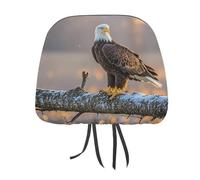 QMKFWT Golden Sunset Bald Eagle Car Seat Headrest Cover Adjustable and Reusable Anti-Dirty Flexible Hear Rest Covers Soft Dust-Proof Car Seat Headrest Protector for Most Vehicles