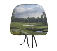 QMKFWT Golf Course Car Seat Headrest Cover Adjustable and Reusable Anti-Dirty Flexible Hear Rest Covers Soft Dust-Proof Car Seat Headrest Protector for Most Vehicles