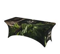 QMKFWT Gorilla Landscape Decorative Tablecloth Protector for Wedding, Banquet & Parties6FT Spandex Rectangle Tablecloths, Stretch Washable Table Cloth Wrinkle Free Patio Table Cover