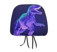 QMKFWT Green Dinosaur Style Car Seat Headrest Cover Adjustable and Reusable Anti-Dirty Flexible Hear Rest Covers Soft Dust-Proof Car Seat Headrest Protector for Most Vehicles