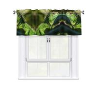 QMKFWT Green Lizard Curtain Valance for Windows,Kitchen Window Curtains Blackout Drapes Window Treatments Decorative Rod Pocket Short Curtain for Living Room Bedroom,54" W x 18" L