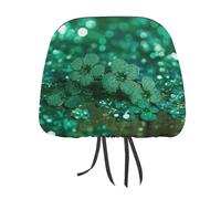 QMKFWT Green Sparkly Spring Car Seat Headrest Cover Adjustable and Reusable Anti-Dirty Flexible Hear Rest Covers Soft Dust-Proof Car Seat Headrest Protector for Most Vehicles