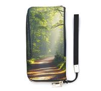 QMKFWT Green Under The Sunshine Wallet Large Capacity Clutch Cash PursePU Leather Long Zipper Pouch Wallet Unisex, white, 20x10.5cm, Wallet