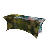 QMKFWT Grey Pigeon Decorative Tablecloth Protector for Wedding, Banquet & Parties6FT Spandex Rectangle Tablecloths, Stretch Washable Table Cloth Wrinkle Free Patio Table Cover