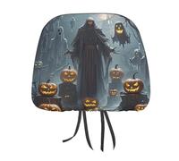 QMKFWT Grim Reaper Car Seat Headrest Cover Adjustable and Reusable Anti-Dirty Flexible Hear Rest Covers Soft Dust-Proof Car Seat Headrest Protector for Most Vehicles