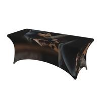 QMKFWT Guitar Player Decorative Tablecloth Protector for Wedding, Banquet & Parties6FT Spandex Rectangle Tablecloths, Stretch Washable Table Cloth Wrinkle Free Patio Table Cover