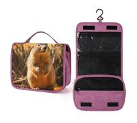 QMKFWT Hand Drawn Groundhog Toiletry Bag Waterproof Makeup Bag with Hanging Hook Cosmetic Bags for Women Travel Essentials