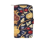 QMKFWT Hand Drawn Pomegranate Leather Wallet Long Checkbook Wallets Classic Bifold Ladies Clutch with ID Window