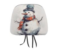 QMKFWT Hand Drawn Snowman Car Seat Headrest Cover Adjustable and Reusable Anti-Dirty Flexible Hear Rest Covers Soft Dust-Proof Car Seat Headrest Protector for Most Vehicles
