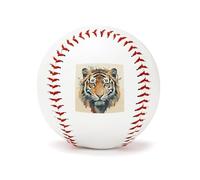 QMKFWT Hand Drawn Tiger Baseball Standard Practice Baseball Flat Raised Seam Options Official League Baseballs for League Play Pitching Hitting Batting Fielding Gifts