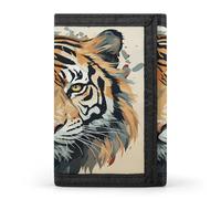QMKFWT Hand Drawn Tiger Casual Wallet Credit Card Holder Premium Document Organizer Case for Men And Women