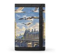 QMKFWT Hand-painted City Casual Wallet Credit Card Holder Premium Document Organizer Case for Men And Women