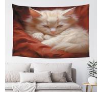 QMKFWT Hazy Cat Tapestry Aesthetic Wall Hanging Tapestries 60'' x 40'' Boho Tapestries Vertical Wall Art Decorative Funny Vintage Poster Flag Tapestry for Bedroom Living Room Decor