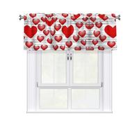 QMKFWT Heart Drawn in Lipstick Curtain Valance for Windows,Kitchen Window Curtains Blackout Drapes Window Treatments Decorative Rod Pocket Short Curtain for Living Room Bedroom,54" W x 18" L