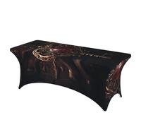 QMKFWT Heart Shaped Key Decorative Tablecloth Protector for Wedding, Banquet & Parties6FT Spandex Rectangle Tablecloths, Stretch Washable Table Cloth Wrinkle Free Patio Table Cover