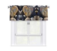 QMKFWT Heart Stone Curtain Valance for Windows,Kitchen Window Curtains Blackout Drapes Window Treatments Decorative Rod Pocket Short Curtain for Living Room Bedroom,54" W x 18" L