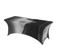 QMKFWT Horse on Mountain Decorative Tablecloth Protector for Wedding, Banquet & Parties6FT Spandex Rectangle Tablecloths, Stretch Washable Table Cloth Wrinkle Free Patio Table Cover