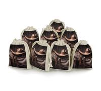 QMKFWT Horse Saddle with A Cowboy Hat Drawstring Pouches Small Bulk Cotton Burlap Storage Bags Reusable Muslin Sachet Bag for Candy, Toys, Jewelry, Treats, Birthday Party Favors