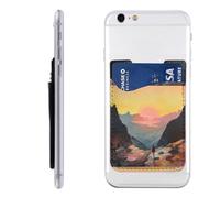 QMKFWT Huge Silhouette Phone Wallet, Stick On Card Holder for Back of Phone Case - Leather Cell Phone Card Wallet Sleeve Adhesive Phone Pocket - Compatible with Most Cell Phones