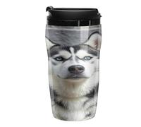 QMKFWT Husky Dog Coffee Cup Reusable Insulated Leakproof Travel Tumbler with Lid Double Wall Spill Proof Coffee Mug for Iced/Hot Coffee Gift for Mothers & Fathers