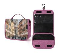 QMKFWT Italian Architecture Toiletry Bag Waterproof Makeup Bag with Hanging Hook Cosmetic Bags for Women Travel Essentials