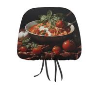 QMKFWT Italian Pasta Pictures Car Seat Headrest Cover Adjustable and Reusable Anti-Dirty Flexible Hear Rest Covers Soft Dust-Proof Car Seat Headrest Protector for Most Vehicles