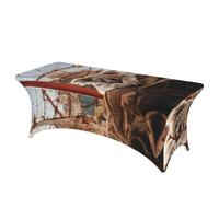 QMKFWT Koala in Amusement Park Decorative Tablecloth Protector for Wedding, Banquet & Parties6FT Spandex Rectangle Tablecloths, Stretch Washable Table Cloth Wrinkle Free Patio Table Cover