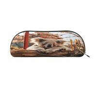 QMKFWT Koala In Amusement Park Pencil Pouch Leather,Small Pen Bags With Zipper For Pencils,Pens,Markers,Makeups,Change,Coins