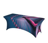 QMKFWT Large Ferris Wheel Decorative Tablecloth Protector for Wedding, Banquet & Parties6FT Spandex Rectangle Tablecloths, Stretch Washable Table Cloth Wrinkle Free Patio Table Cover