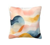 QMKFWT Layered Watercolor Print Throw Pillow Covers Decorative Pillow Cover Square Cushion Cases Soft Cushion Cover Throw Sofa Pillow Case for Home Decor Living Room Bed Couch Car 20"x20"