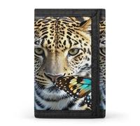 QMKFWT Leopard And Butterfly Casual Wallet Credit Card Holder Premium Document Organizer Case for Men And Women