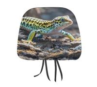 QMKFWT Leopard Little Gecko Car Seat Headrest Cover Adjustable and Reusable Anti-Dirty Flexible Hear Rest Covers Soft Dust-Proof Car Seat Headrest Protector for Most Vehicles