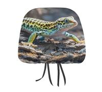 QMKFWT Leopard Little Gecko Car Seat Headrest Cover Adjustable and Reusable Anti-Dirty Flexible Hear Rest Covers Soft Dust-Proof Car Seat Headrest Protector for Most Vehicles