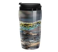 QMKFWT Leopard Little Gecko Coffee Cup Reusable Insulated Leakproof Travel Tumbler with Lid Double Wall Spill Proof Coffee Mug for Iced/Hot Coffee Gift for Mothers & Fathers