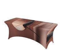 QMKFWT Light Pink Chair Decorative Tablecloth Protector for Wedding, Banquet & Parties6FT Spandex Rectangle Tablecloths, Stretch Washable Table Cloth Wrinkle Free Patio Table Cover