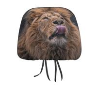 QMKFWT Lion Sticks Out Tongue Car Seat Headrest Cover Adjustable and Reusable Anti-Dirty Flexible Hear Rest Covers Soft Dust-Proof Car Seat Headrest Protector for Most Vehicles